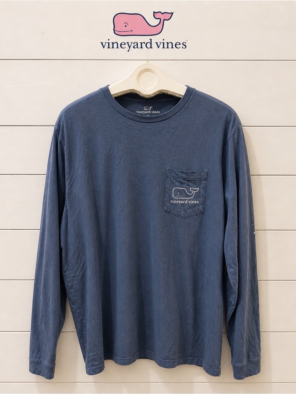 VINEYARD VINES Blue Long Sleeve Logo T-Shirt – Size L